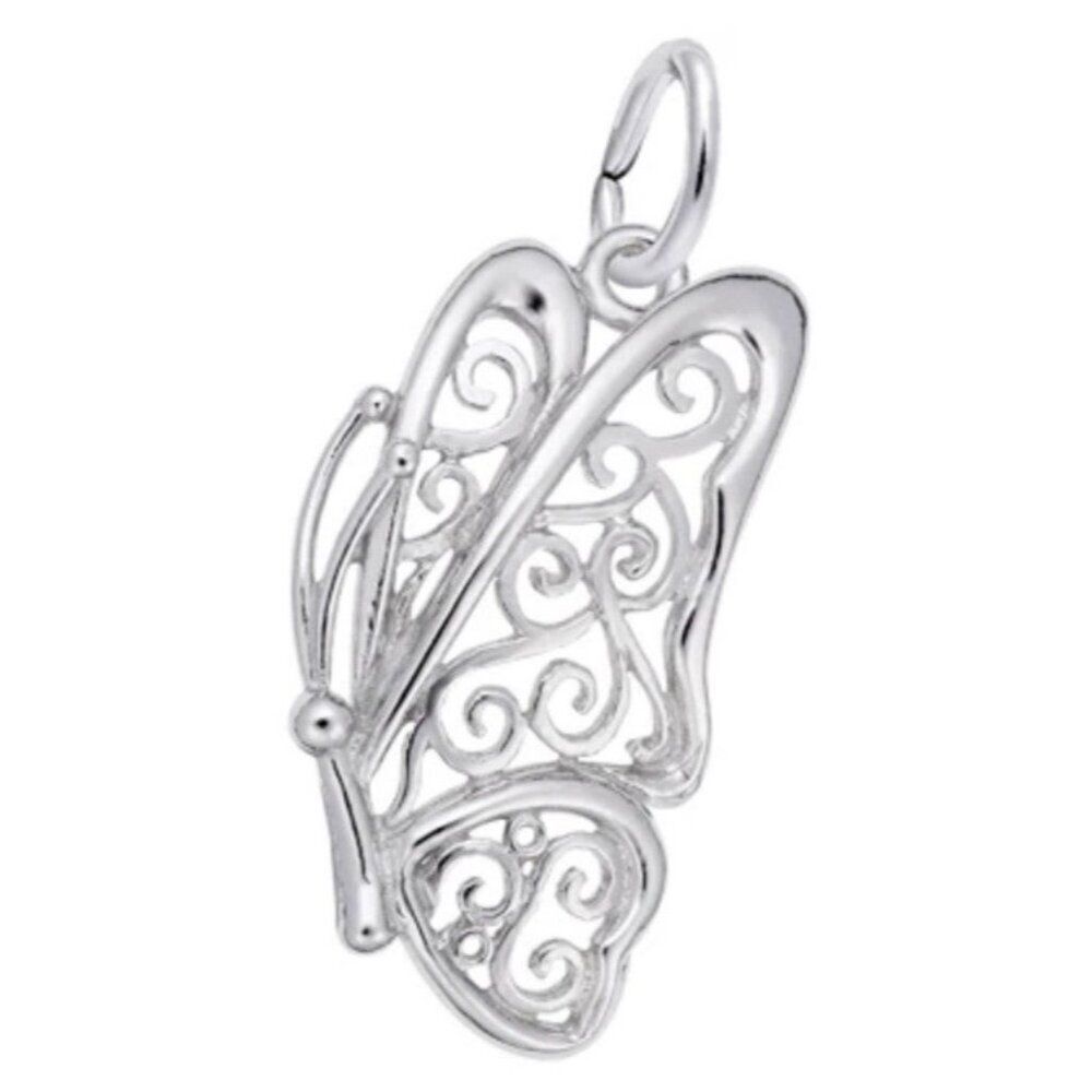 Sterling Silver Filigree Butterfly Charm by Rembrandt